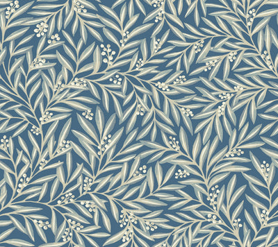 product image of sample rowan dusty blue wallpaper from the arts and crafts collection by ronald redding 1 526
