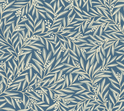 product image of sample rowan dusty blue wallpaper from the arts and crafts collection by ronald redding 1 526