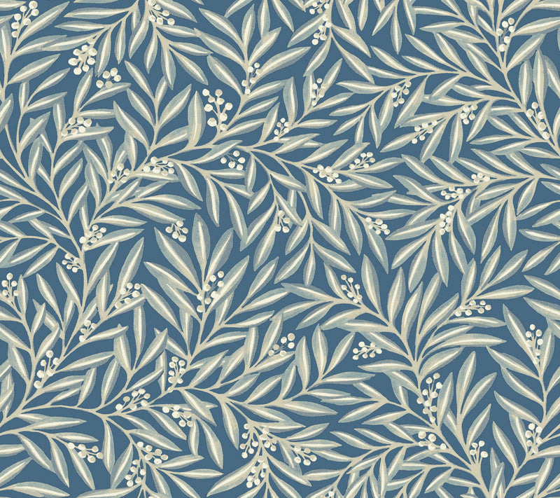 media image for sample rowan dusty blue wallpaper from the arts and crafts collection by ronald redding 1 282