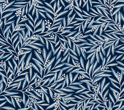 product image of sample rowan navy wallpaper from the arts and crafts collection by ronald redding 1 558