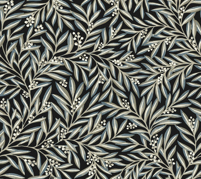 product image of Rowan Black Wallpaper from the Arts and Crafts Collection by Ronald Redding 594