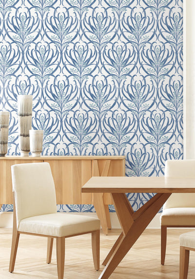 product image for Calluna White/Blue Wallpaper from the Arts and Crafts Collection by Ronald Redding 51