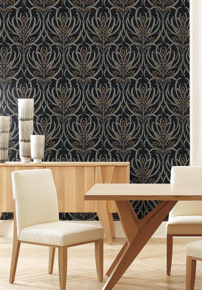 product image for Calluna Black/Gold Wallpaper from the Arts and Crafts Collection by Ronald Redding 30