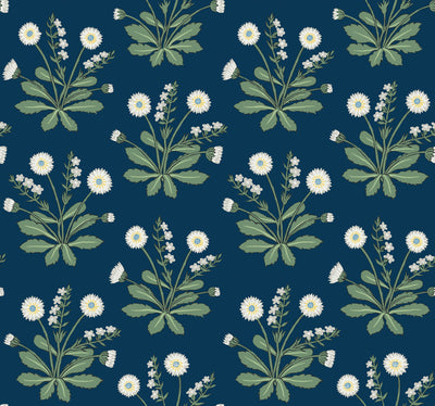 product image for Meadow Flowers Navy/White Wallpaper from the Arts and Crafts Collection by Ronald Redding 73