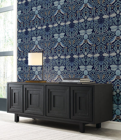 product image for Butterfly Garden Blues Wallpaper from the Arts and Crafts Collection by Ronald Redding 51