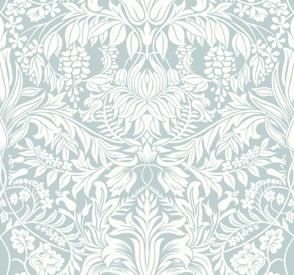Shop Sample Lockwood Damask Light Blue Wallpaper from the Arts and ...