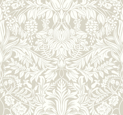 product image of sample lockwood damask beige wallpaper from the arts and crafts collection by ronald redding 1 558