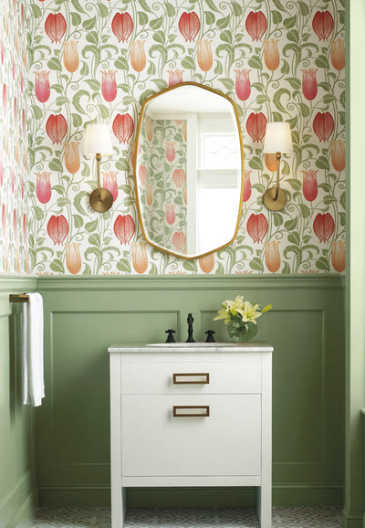 product image for Canterbury Bells White/Brights Wallpaper from the Arts and Crafts Collection by Ronald Redding 75