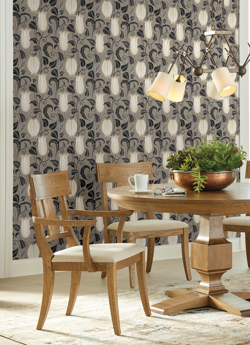 Shop Canterbury Bells Taupe Wallpaper from the Arts and Crafts