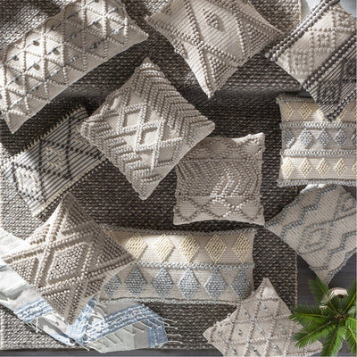 product image for Anders ADR-006 Hand Woven Square Pillow Cream & Medium Gray by Surya 86