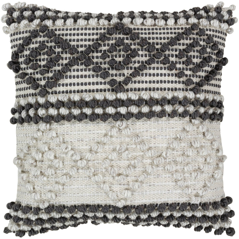 media image for Anders ADR-002 Hand Woven Square Pillow in Charcoal & Beige by Surya 262