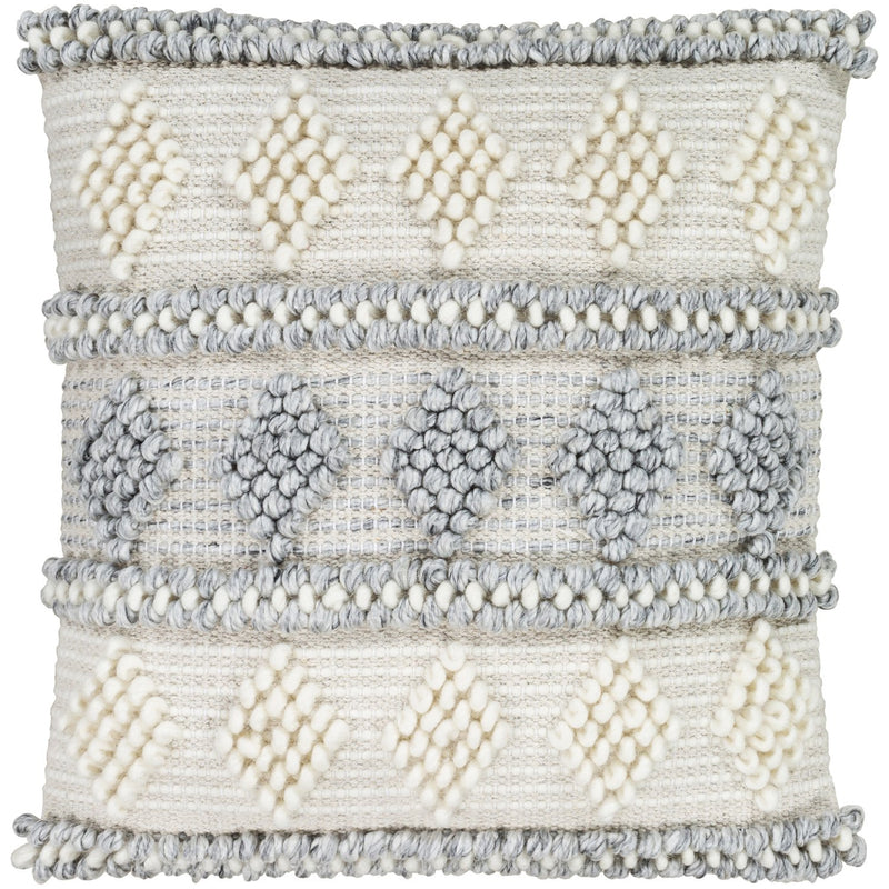 media image for Anders ADR-006 Hand Woven Square Pillow Cream & Medium Gray by Surya 20
