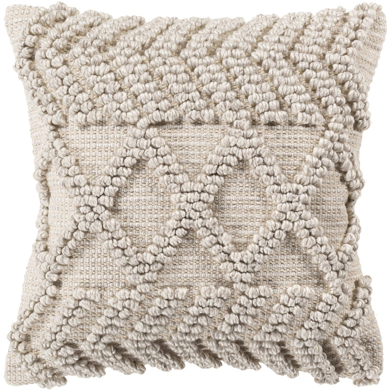 media image for Anders ADR-008 Hand Woven Square Pillow in Light Gray & Khaki by Surya 279