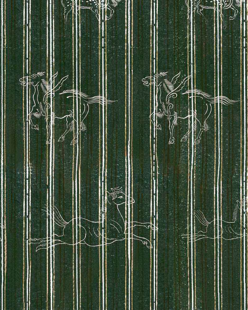 media image for A Fable Wallpaper in Evergreen from the Complementary Collection by Mind the Gap 21