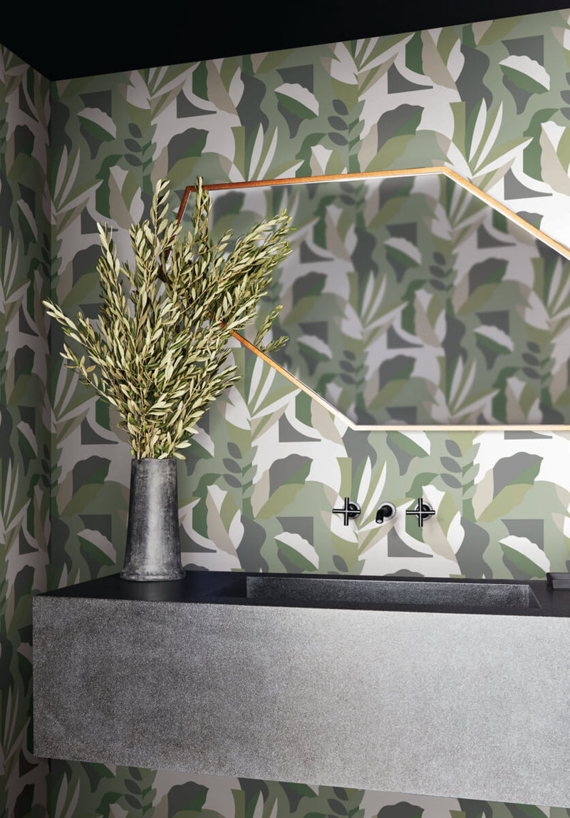 media image for Papier Colle Wallpaper in Green 249