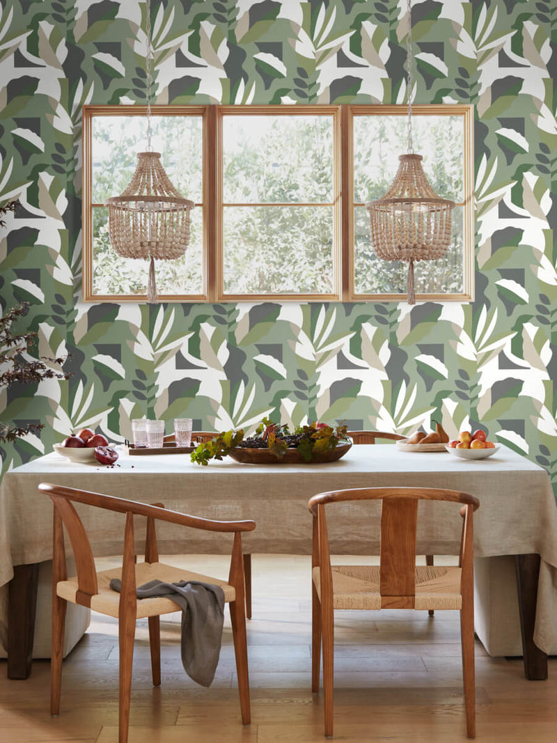 media image for Papier Colle Wallpaper in Green 221