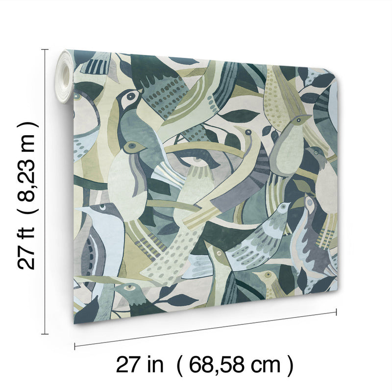 media image for Fauvist Flock Wallpaper in Green 232