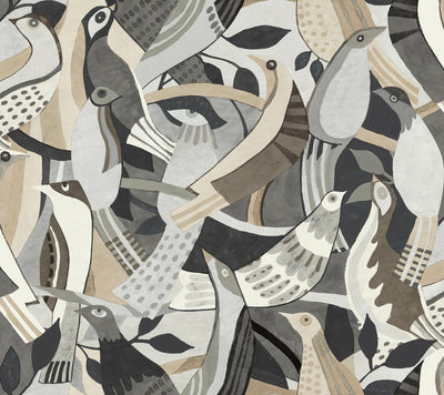 product image of Fauvist Flock Wallpaper in Neutral 533