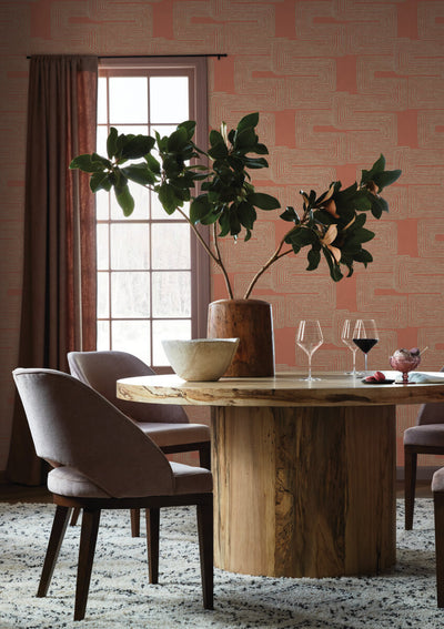 product image for Zulu Thread Wallpaper in Coral & Glint 64