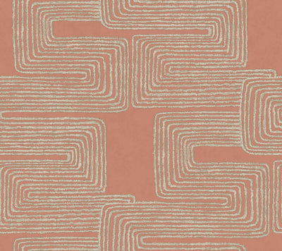 product image for Zulu Thread Wallpaper in Coral & Glint 3