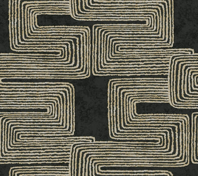 product image of Zulu Thread Wallpaper in Black & Gold 560