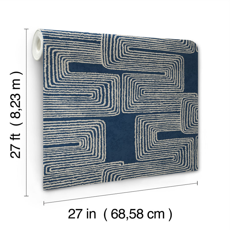 Shop Zulu Thread Wallpaper in Midnight & Silver by Nikki Chu