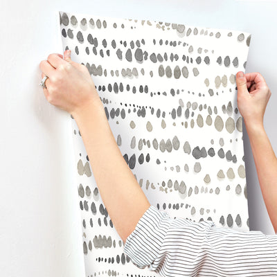 product image for Dewdrops Wallpaper in Black & Taupe 14