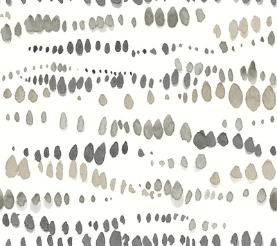 product image of Dewdrops Wallpaper in Black & Taupe 510