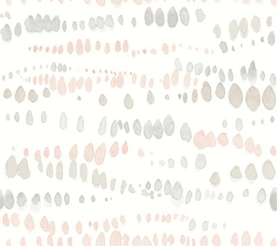 product image of Dewdrops Wallpaper in Pink & Grey 599