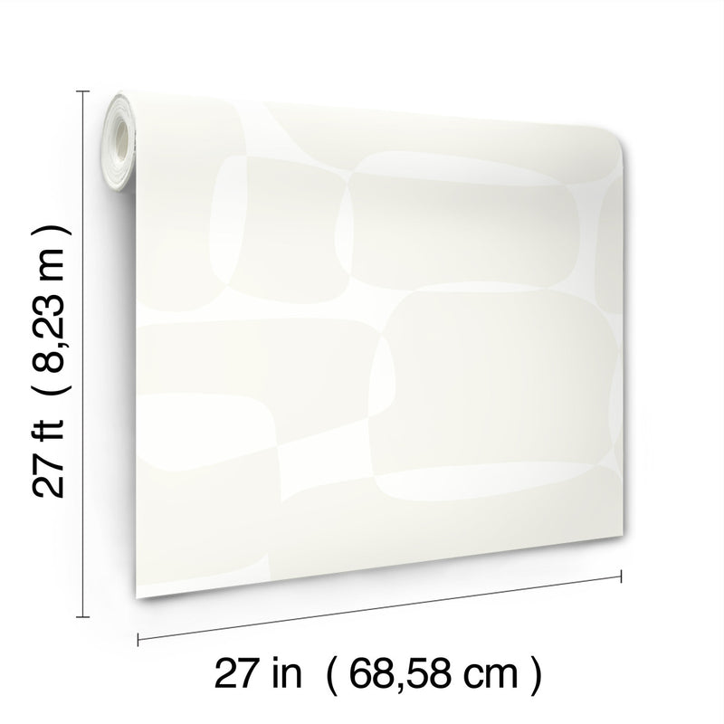 media image for Block Wallpaper in White & Ivory 213