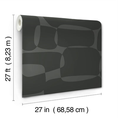product image for Block Wallpaper in Black & Metallic 95