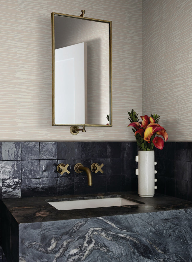 media image for Water Reed Thatch Wallpaper in Clay & Silver 244