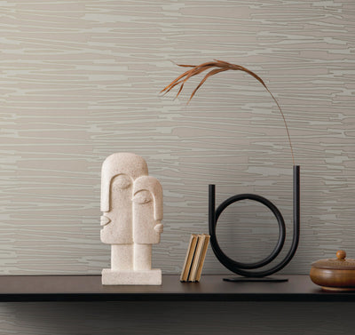 product image for Water Reed Thatch Wallpaper in Clay & Silver 3