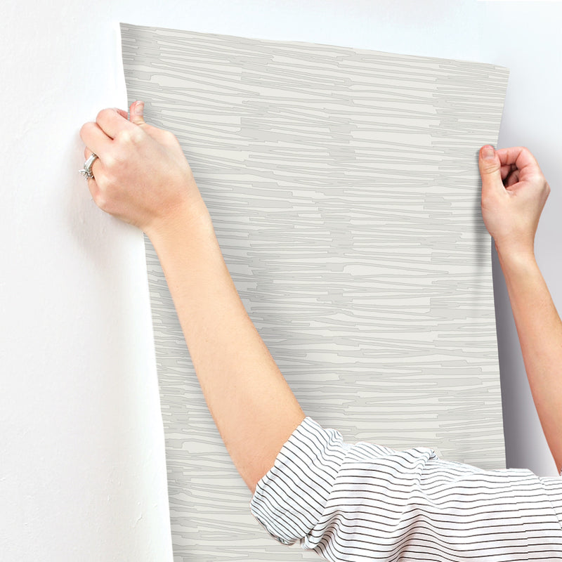 media image for Water Reed Thatch Wallpaper in Dove & Silver 224
