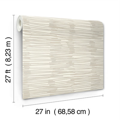 product image for Water Reed Thatch Wallpaper in Linen & Silver 34