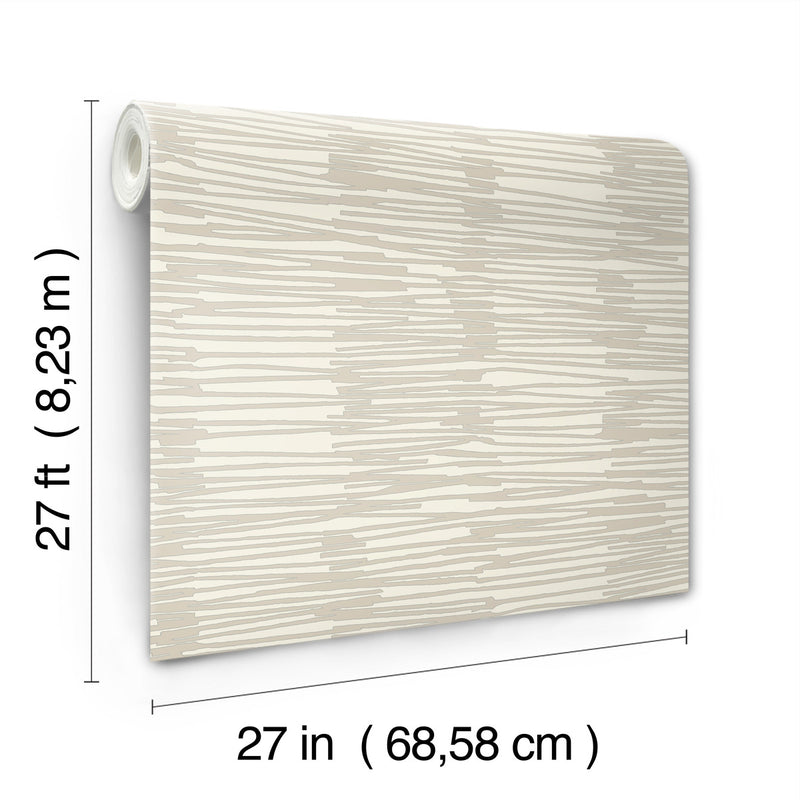 media image for Water Reed Thatch Wallpaper in Linen & Silver 252
