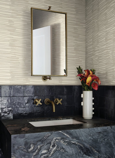 product image for Water Reed Thatch Wallpaper in Linen & Silver 30