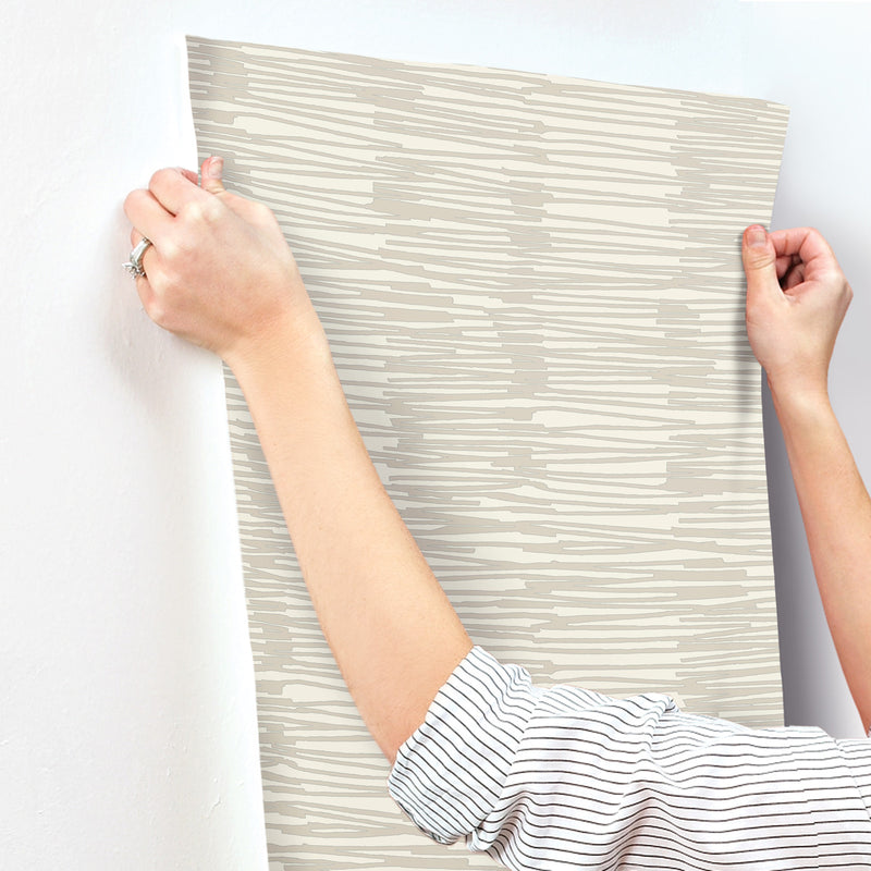 media image for Water Reed Thatch Wallpaper in Linen & Silver 273