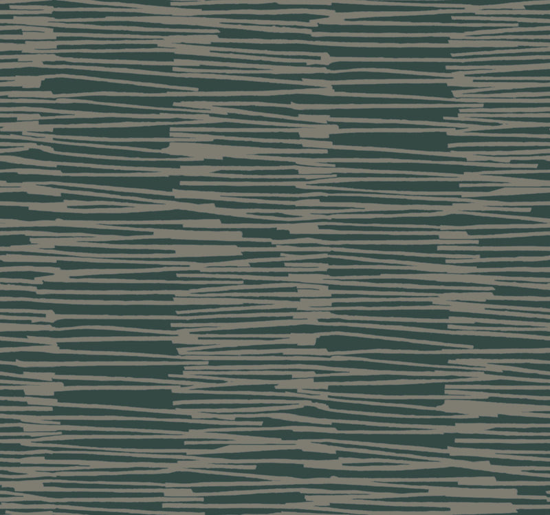 media image for Water Reed Thatch Wallpaper in Forest & Silver 252