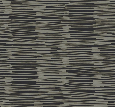 product image of Water Reed Thatch Wallpaper in Black & Gold 530