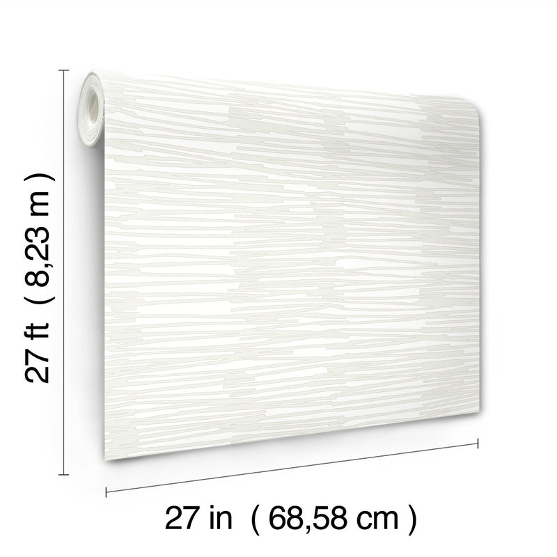 media image for Water Reed Thatch Wallpaper in Ivory & Glint 237