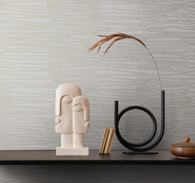 product image for Water Reed Thatch Wallpaper in Ivory & Glint 2