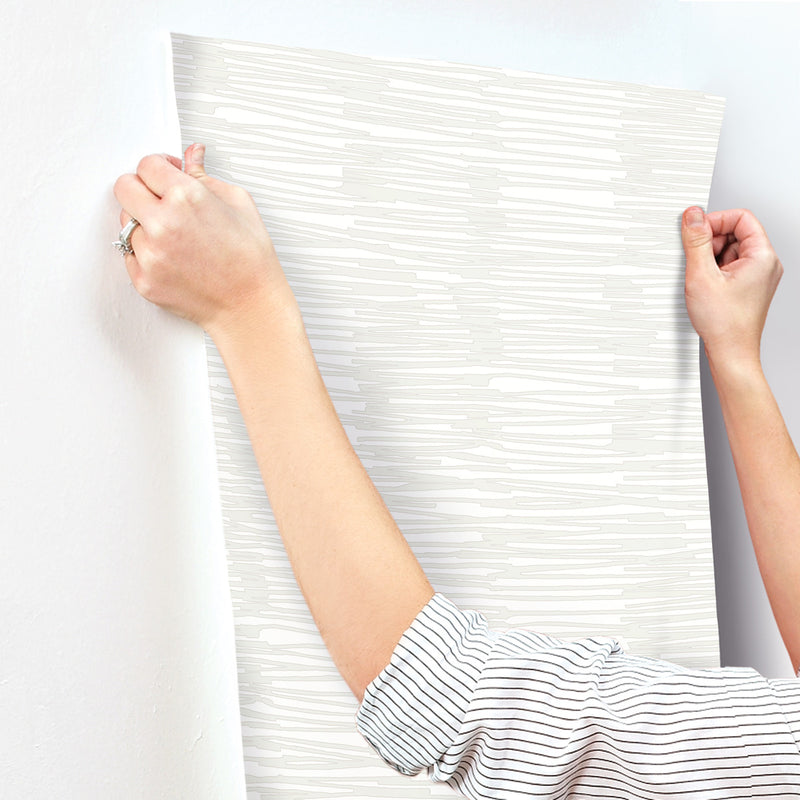 media image for Water Reed Thatch Wallpaper in Ivory & Glint 263