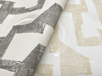 product image for Modern Tribal Wallpaper in Linen & Charcoal 33