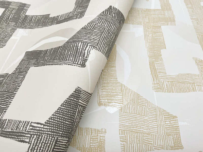 media image for Modern Tribal Wallpaper in Linen & Charcoal 252