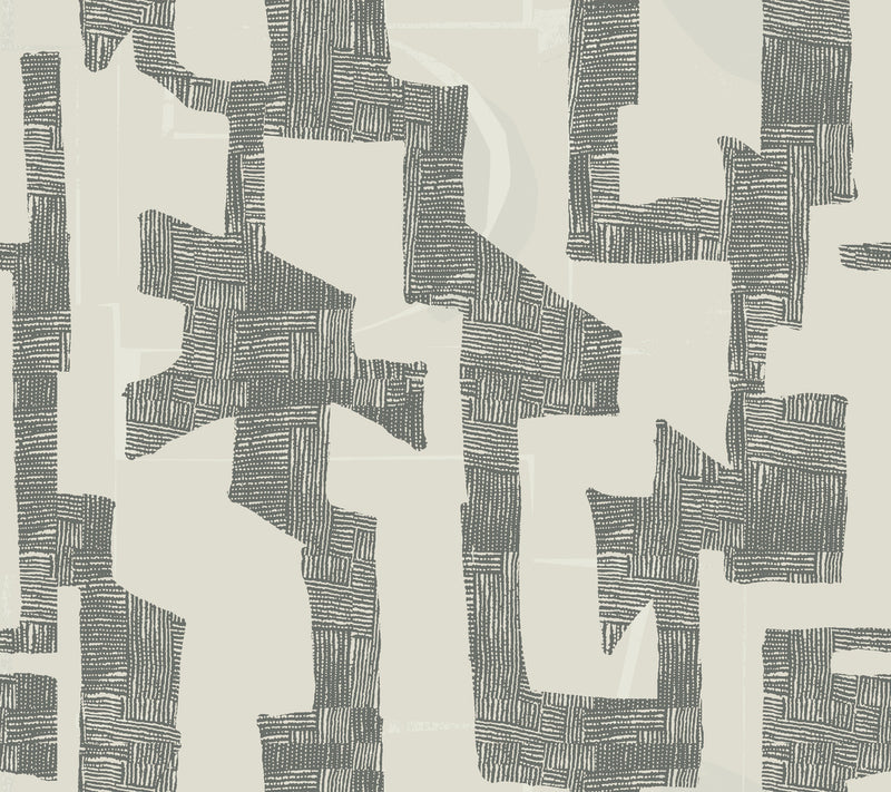 media image for Modern Tribal Wallpaper in Linen & Charcoal 242