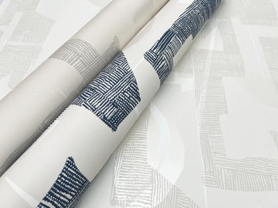 product image for Modern Tribal Wallpaper in Almond & Navy 43