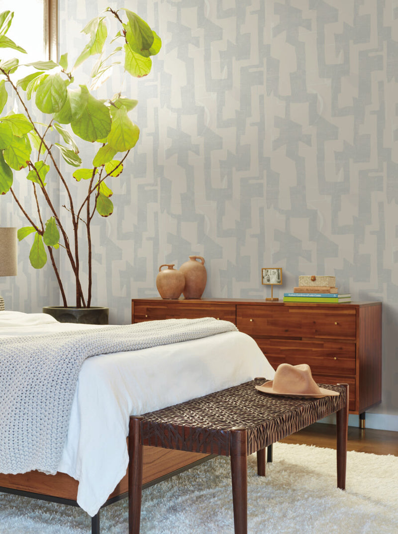 media image for Modern Tribal Wallpaper in Neutral & Grey 299