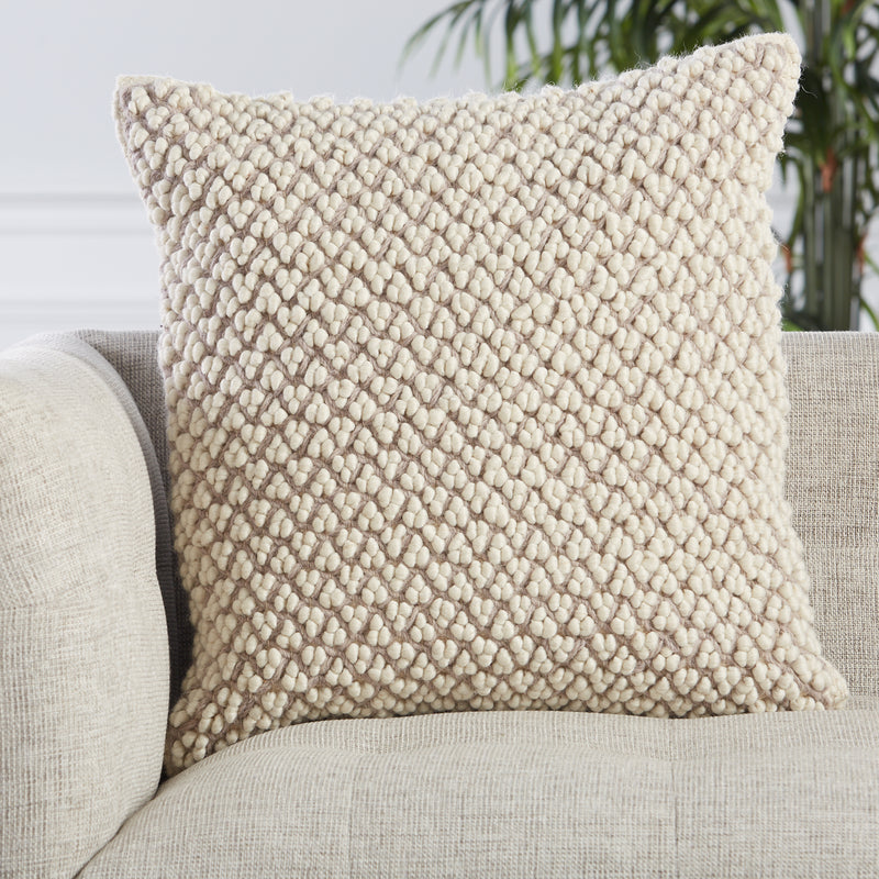 media image for Madur Textured Pillow in Light Taupe by Jaipur Living 265