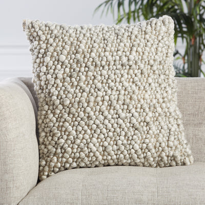 product image for Kaz Textured Pillow in Light Gray by Jaipur Living 90